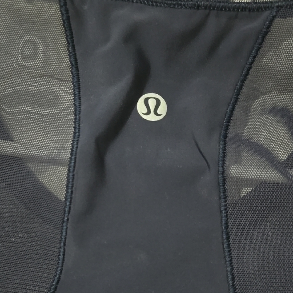 Lululemon Black Mesh Detail Top